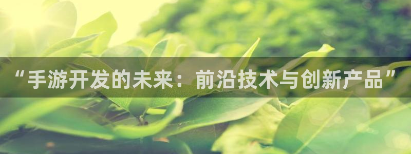 恒盛娱乐：“手游开发的未来：前沿技术与创新产品”